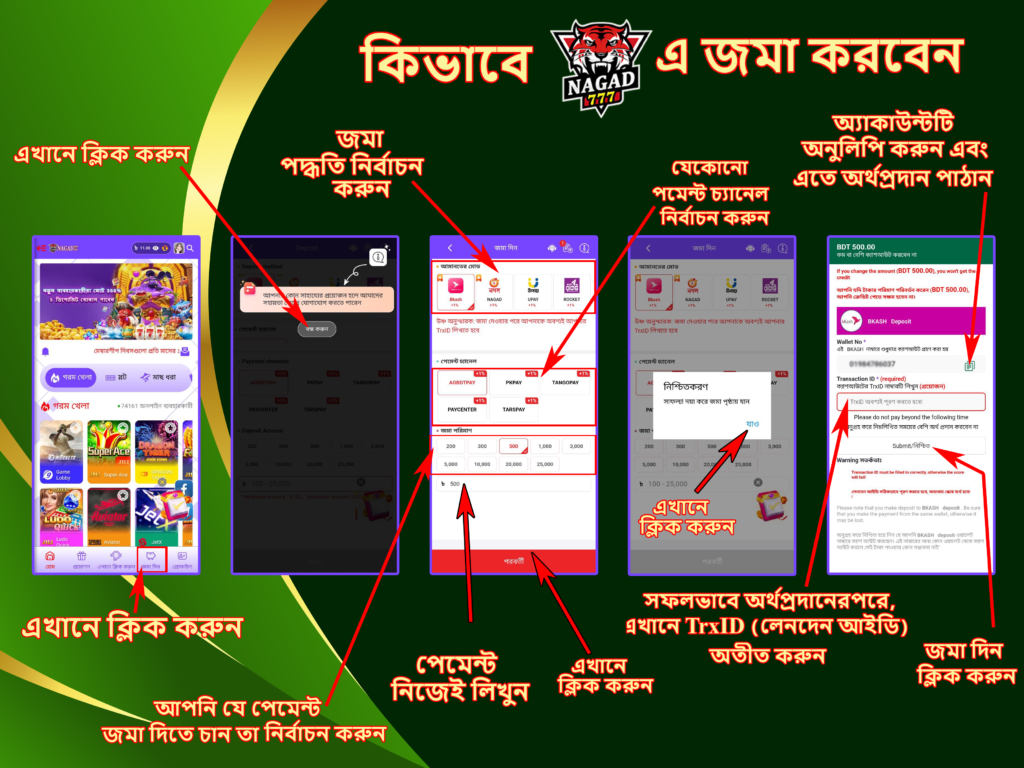 how to deposit in nagad 777